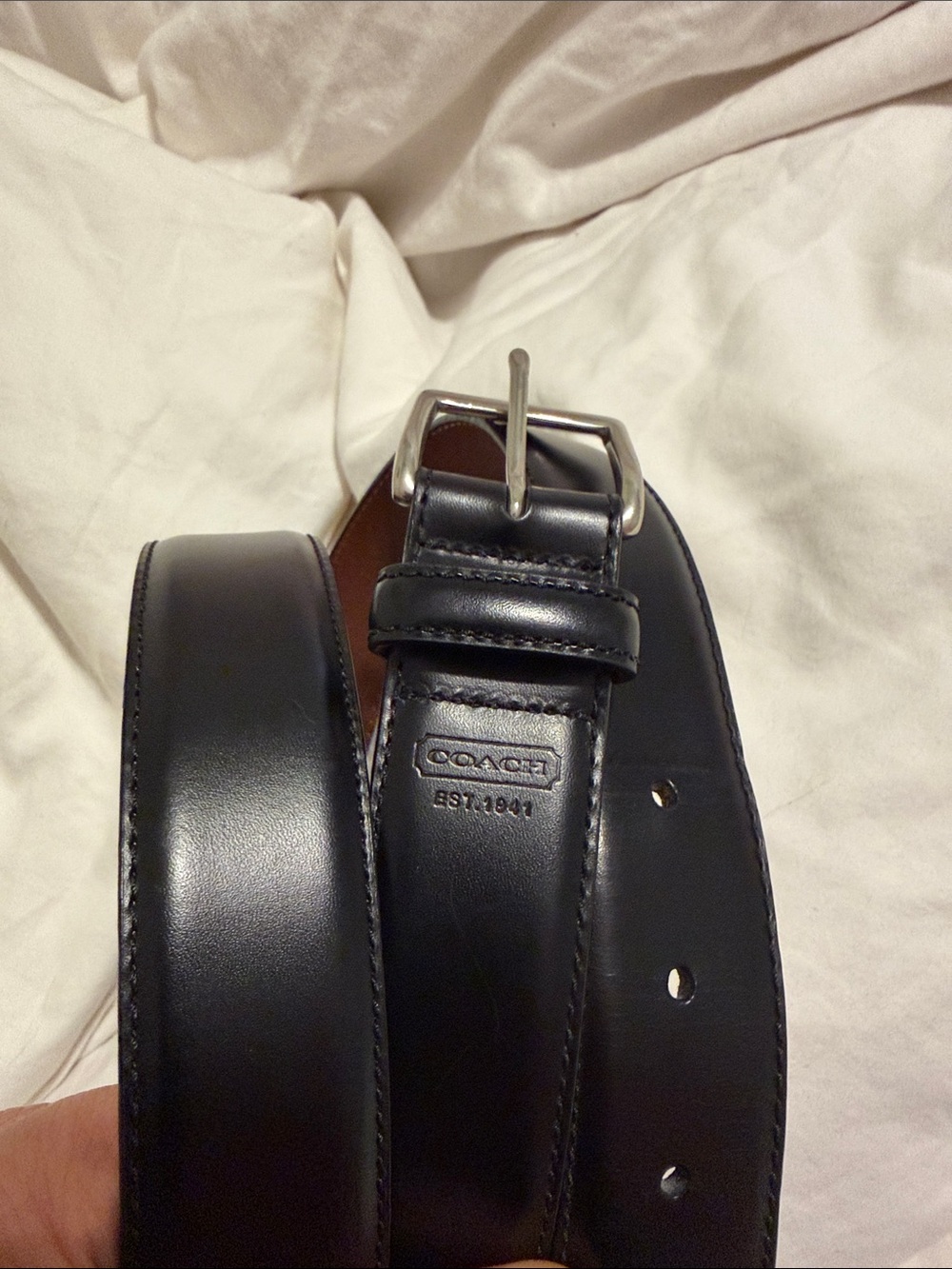 COACH Vintage Coach 5953 Black Leather Belt - Size 42 (105 cm)